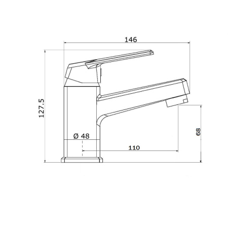 Смеситель для раковины однорычажный полимерный OneLife P02-021cr хром